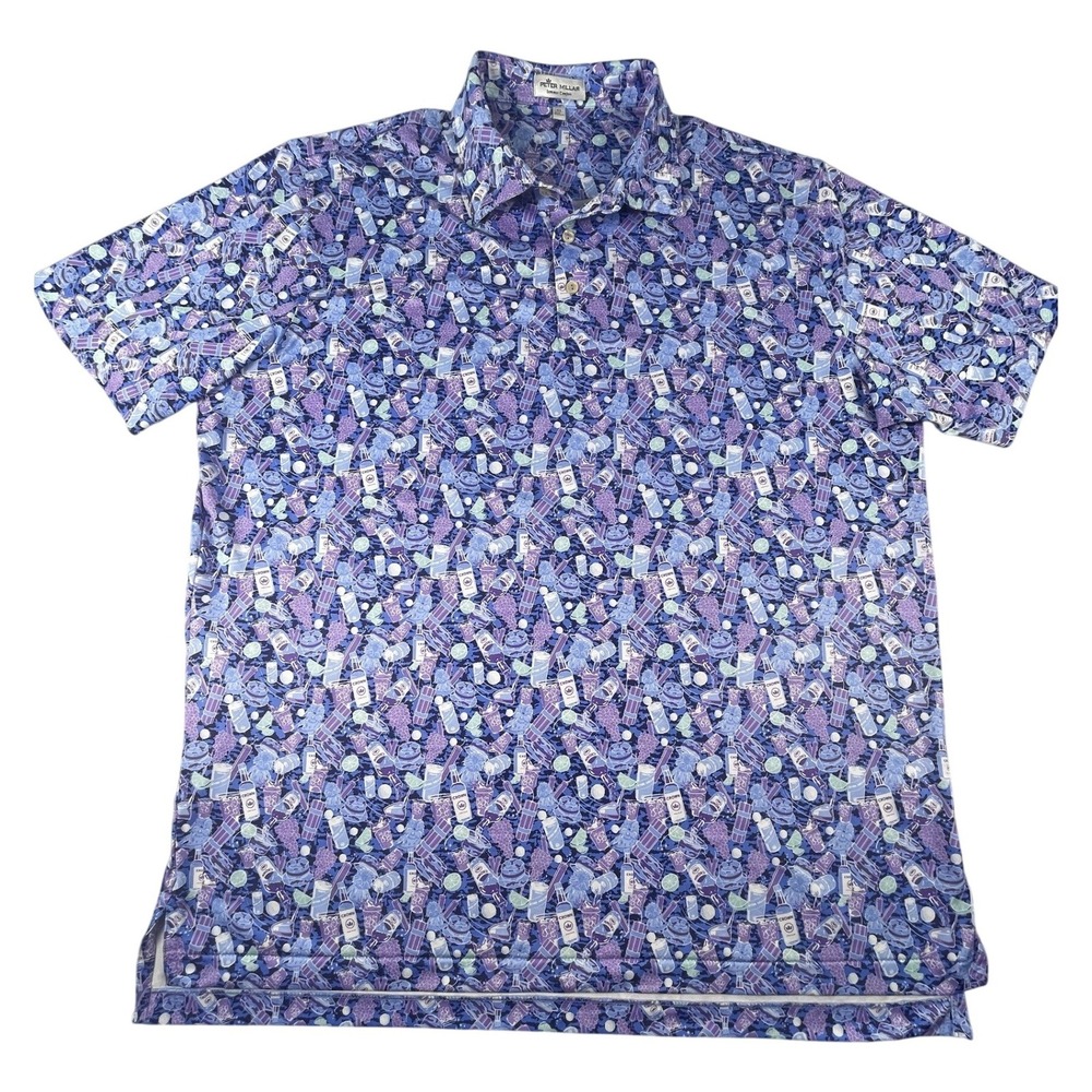 Peter Millar Polo Shirt Mens XL Purple Cocktail Golf Summer Comfort Performance